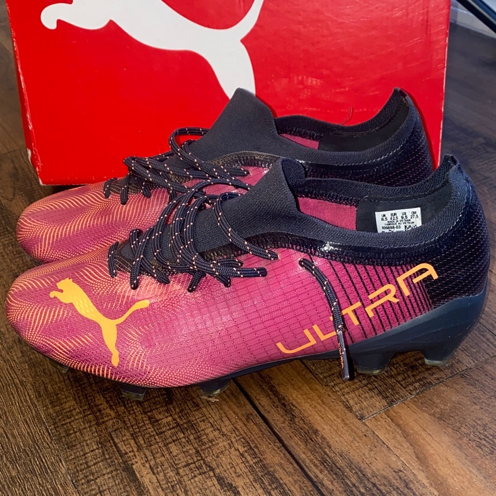 Puma Ultra Cleats in Pink and Black